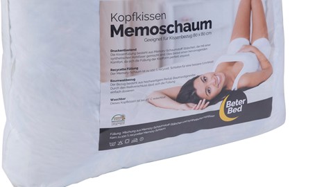 Set hoofdkussens Memofoam, wit