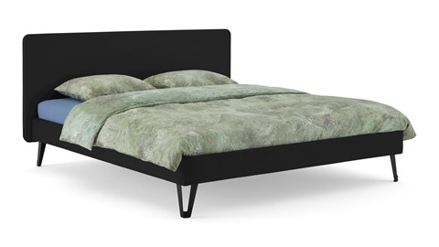 Bed Bädd Skönn met Bossflex 400 vlak en gestoffeerd matras, etna black