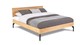 Bed Sky eiken met hoofdbord hout en poot metaal, eiken honing