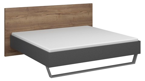 Bed Halifax, grijs metallic/eiken