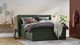Opbergboxspring Pearl vlak met gestoffeerd matras, hunter