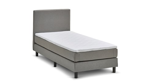 Boxspring Cisano vlak met gestoffeerd matras, lichtgrijs