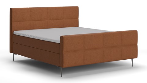Boxspring Crystal soft touch met gestoffeerd matras, terracotta