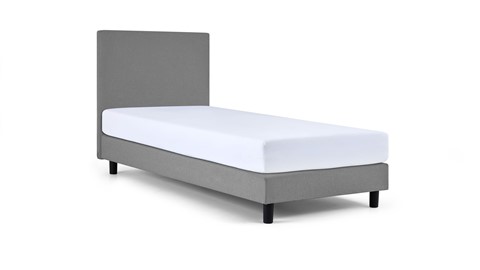 Box Ambra vlak met Silver Pocket Deluxe Foam matras, lichtgrijs