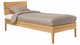 Bed Sky eiken met hoofdbord hout en poot hout, eiken honing