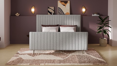 Bed Ruby linen touch, light grey