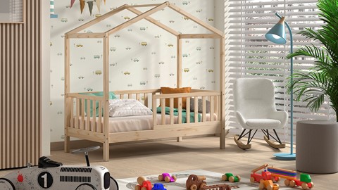 Huisbed Peuter Dallas, naturel