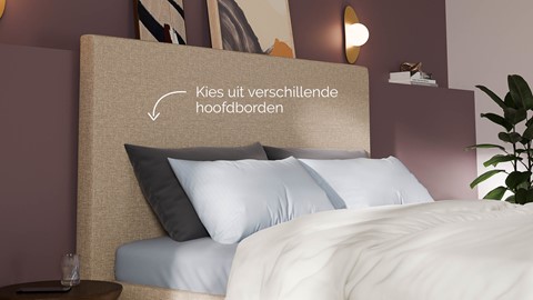 Boxspring Emerald met Silver Pocket Deluxe Foam matras, beige