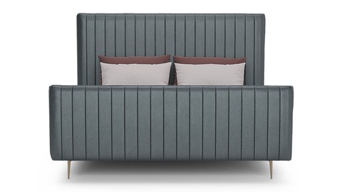 Bed Ruby velvet glow, grey blue