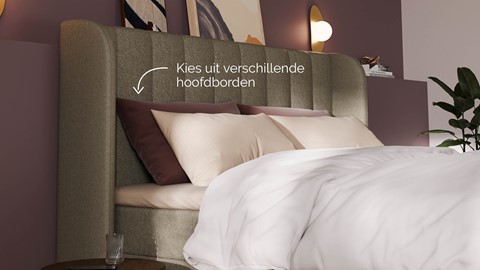 Boxspring Ivory soft teddy vlak met gestoffeerd matras, taupe