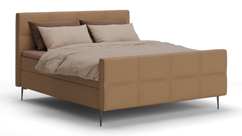 Boxspring Crystal soft touch met gestoffeerd matras, mocha mousse