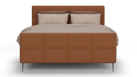 Boxspring Crystal soft touch met gestoffeerd matras, terracotta
