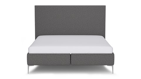 Boxspring Emerald vlak met Silver Pocket Deluxe Foam matras, dark grey