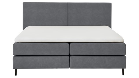 Boxspring Opal vlak met gestoffeerd matras, anthracite python