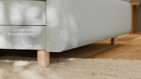 Boxspring Mica soft touch verstelbaar met gestoffeerd matras, light blue