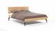 Bed Sky met hoofdbord hout en poten metaal, eiken honing