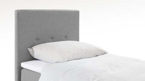 Boxspring Invito vlak met gestoffeerd matras, lichtgrijs