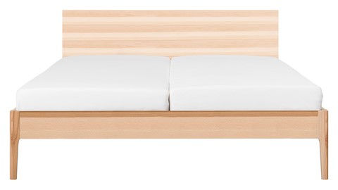 Bed Sky beuken met hoofdbord hout en poot hout, beuken