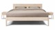 Bed Sky eiken met hoofdbord hout en poot hout, eiken