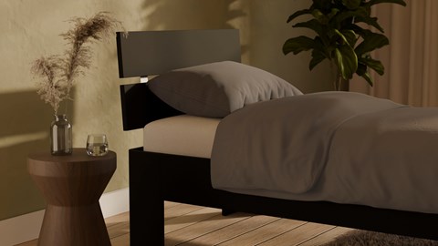 Bed Fresh met hoofdbord, zwart