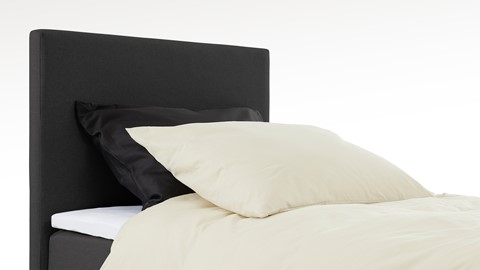 Boxspring Bellino vlak met gestoffeerd matras, donkergrijs