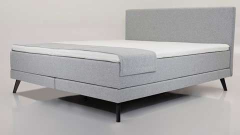 Boxspring Viggo Promo vlak met gestoffeerd matras, oakland grijs