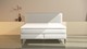 Boxspring Quartz vlak met gestoffeerd matras, light grey