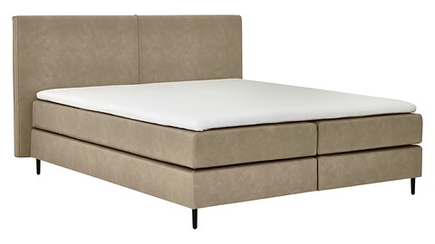 Boxspring Opal vlak met gestoffeerd matras, liver