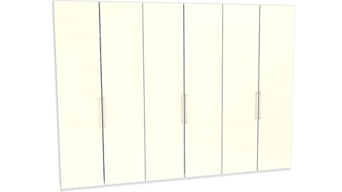 Draaideurkast Motion, wit/glas magnolia