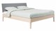 Bed Sky eiken met hoofdbord stof en poot hout, eiken stof basalt