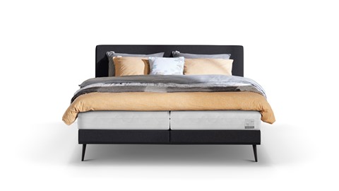 Boxspring Viggo vlak met Silver Pocket Deluxe Foam matras, adore antraciet