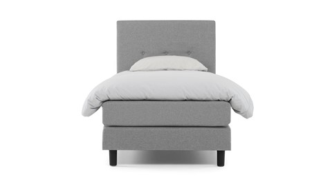 Boxspring Invito vlak met gestoffeerd matras, lichtgrijs