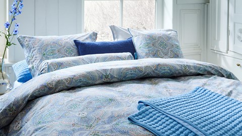 Dekbedovertrek Moon Flower, light blue