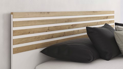 Bed Alva met nachtkastjes, alpine wit/artisan
