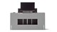 Boxspring Unik Varje verstelbaar met gestoffeerd matras en voetbord met TV-lift, light grey