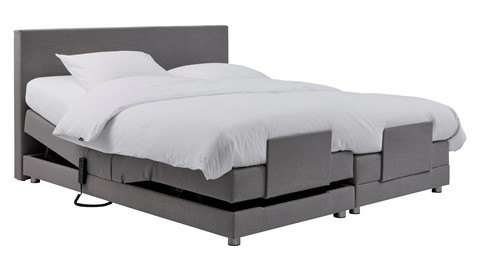 Boxspring Move verstelbaar met Silver Pocket deluxe Foam, grijs