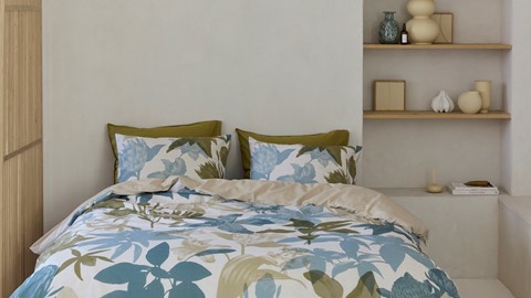 Dekbedovertrek Flori, blue