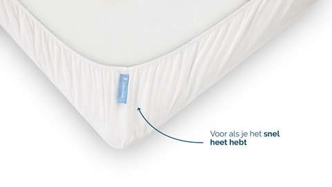 Hoeslaken B Bright PCM Cooling topper, wit