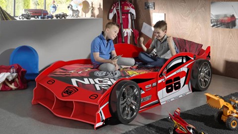 Bed Max raceauto, rood