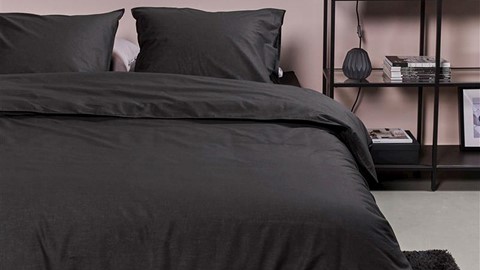 Dekbedovertrek Cotton Uni, anthracite