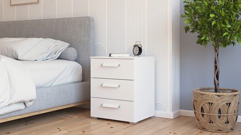 Nachtkast Elba met 3 laden, rustiek eiken