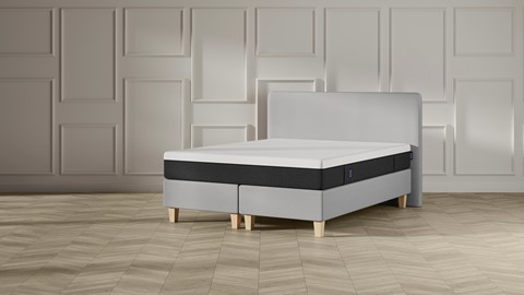 Boxspring Emma Deluxe Classic vlak met Emma Original matras, light grey