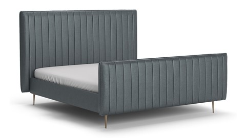 Bed Ruby velvet glow, grey blue