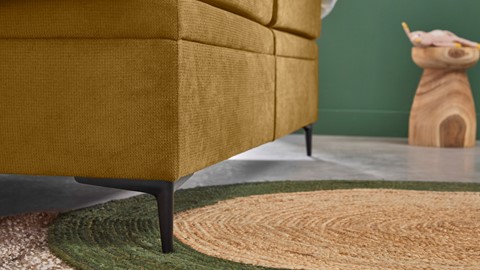 Opbergbox Citrine met gestoffeerd matras, ocre