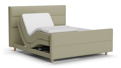 Boxspring Mica soft touch verstelbaar met gestoffeerd matras, pistachio