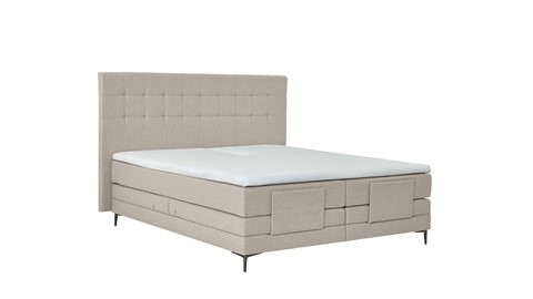 Boxspring Jade verstelbaar met gestoffeerd matras, khaki