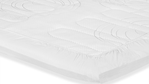 Hoeslaken Flanel topper, wit