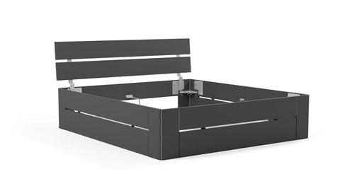 Bed Fresh 500 met hoofdbord en 3 opbergladen, antraciet