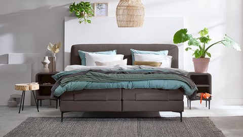 Boxspring Quartz verstelbaar met gestoffeerd matras, rpes 92