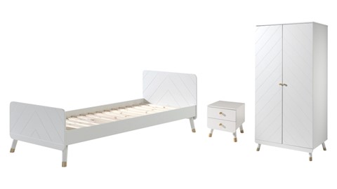 Kinderkamer Billy met nachtkast en 2 deurs draaideurkast, white